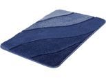 Badematte KLEINE WOLKE "Serenade" Gr. 1, blau (iceblau), H:20mm, Kunstfaser, Badematten, Badematte, Badteppich, Wellen Design, Farbverlauf, Hoch-Tief Effekt, waschbar