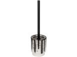 WC-Garnitur WENKO "Subiza", weiß, H:39cm L:11cm, Edelstahl, Keramik, Kunststoff, Reinigungsbürsten, handbemalte Keramik, Toilettenbürste mit Kunststoffabdeckung