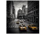 Glasbild ARTLAND "New York City Verkehr 5th Avenue", schwarz (farbe bild(er): schwarz), B:50cm H:50cm, Bilder, in verschiedenen Größen