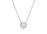 Kette mit Anhänger SWAROVSKI "Una Angelic", weiß (metallfarben, kristallweiß), Halsketten, Damen, Metall, L: 44 B: 1,4mm, mit Swarovski Kristall, B:1,4mm