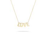 Kette mit Anhänger ECHTZEIT "Schmuck Geschenk Edelstahl Halskette Love Letters", gold (gelbgoldfarben), Halsketten, Damen, Edelstahl, L: 45 B: 2mm, B:2mm