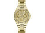 Multifunktionsuhr GUESS "LADY EMPIRE", gold (gelbgoldfarben), Armbanduhren, Damen, Quarzuhr, Armbanduhr, Damenuhr, Datum, 12/24-Std.-Anzeige