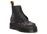 Schlupfboots DR. MARTENS "Sinclair Decayed Roses Tumbled Nappa Leder Stiefel", Damen, Gr. 36, schwarz, Leder, geblümt, Schuhe Schlupfboots, Plateauboots, Chunky Boot mit abnehmbarem Reißverschluss