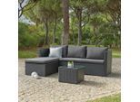 Ambia Garden , Schwarz, Dunkelgrau , Metall, Kunststoff, Glas, Textil , Füllung: Komfortschaum,Komfortschaum , Gartenmöbel, Loungemöbel, Loungegarnituren