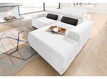 Ecksofa DOMO COLLECTION "BRANDON inkl. Kopfteilverstellung, 214x100x80 cm, L-Form", weiß, B:214cm H:80cm T:175cm, Sofas, Ecksofa, Mit Kopfteilverstellung, auch in Leder und Cord, L-Form