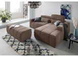 Ecksofa DOMO COLLECTION "BRANDON inkl. Kopfteilverstellung, 214x100x80 cm, L-Form", braun (coffee), B:214cm H:80cm T:175cm, 95% Polyester 5% Polyacryl, Sofas, Ecksofa, Mit Kopfteilverstellung, auch in Leder und Cord, L-Form