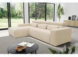 Ecksofa DOMO COLLECTION "BRANDON 289x177 cm, belastbar bis 140 kg/Sitz, L-Form", beige (creme), B:289cm H:80cm T:175cm, Luxus-Microfaser in Antikleder-Optik (100% Polyester);Luxus-Microfaser (100% Polyester);Kunstleder SOFTLUX, Sofas, Ecksofa, mit Sitztiefenverstellung, Cord, creme