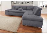 Ecksofa DOMO COLLECTION "NMORIC inkl. Zierkissen 273x216x80 cm L-Form", grau, B:273cm H:80cm T:216cm, Chenille (85% Polyester, 15% Acryl);Luxus-Microfaser (100% Polyester);Struktur ( 100% Polyester);Microfaser PRIMABELLE (100% Polyester), Sofas, Ecksofa, Ottomanen-Abschluss, wahlweise mit Bettfunktion und Armlehnverstellung