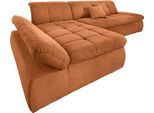Ecksofa DOMO COLLECTION "NMORIC XXL, 300x172x80cm, L-Form", orange (terrakotta), B:300cm H:80cm T:172cm, Chenille (85% Polyester, 15% Acryl);Luxus-Microfaser (100% Polyester);Struktur ( 100% Polyester);Microfaser PRIMABELLE (100% Polyester), Sofas, Ecksofa, wahlweise mit Bettfunktion und Armlehnverstellung