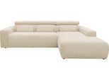 Ecksofa DOMO COLLECTION "BRANDON 289x177 cm, belastbar bis 140 kg/Sitz, L-Form", beige (creme), B:289cm H:80cm T:175cm, Luxus-Microfaser in Antikleder-Optik (100% Polyester);Luxus-Microfaser (100% Polyester);Kunstleder SOFTLUX;Cordbezug 100% Polyester, Sofas, Ecksofa, ohne Sitztiefenverstellung, Cord, creme