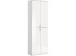 Garderobenschrank HOME AFFAIRE "TRONDHEIM, Höhe 193 cm, 4 Türen, 9 Fächer, 7 Einlegeböden", weiß (weiß, weiß hochglanz), B:61cm H:193cm T:34cm, Holzwerkstoff, Schränke, Garderobenschrank, Schrank, Hochschramk, Mehrzweckschrank, Universalschrank, Flur, Diele