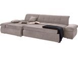 Ecksofa DOMO COLLECTION "NMORIC XXL, 300x172x80cm, L-Form", grau (taupe), B:300cm H:80cm T:172cm, Chenille (85% Polyester, 15% Acryl);Luxus-Microfaser (100% Polyester);Struktur ( 100% Polyester);Microfaser PRIMABELLE (100% Polyester), Sofas, Ecksofa, wahlweise mit Bettfunktion und Armlehnverstellung