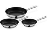 Pfannen-Set WMF "Inspiration, Pfannenset Induktion, herausragende Antihaftversiegelung", silber (polierter edelstahl), Pfannen, TransTherm-Allherdboden spart Energie, geeignet für alle Herdarten