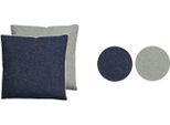 Kissenbezug BIBERNA Gr. 4, blau (marine, grau), B:40cm L:80cm, Baumwolle, 100% Baumwolle, Kissenbezüge, Kissenbezug