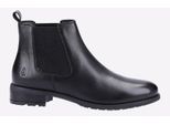 Hush Puppies Sammie Leren Dames Zwarte Platte Chelsea Laarzen