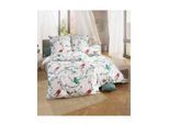 Bettwäsche WÄSCHEPUR Gr. 1, bunt (weiß, grün, bedruckt), B/L: 135cm x 200cm, Seersucker, B/L: 80cm x 80cm, 2 tlg., Seersucker, 100% Baumwolle, Bettwäsche, Bettwäsche