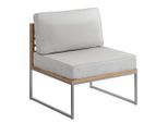 Ambia Garden Loungesessel Teak, Edelstahl, Holz, Textil, Teakholz, Hartholz, Füllung: Polyester, 67x71x70 cm, Loungemöbel, Loungesessel