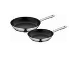 WMF Pfannenset Nordics, Edelstahl, Metall, 2-teilig, rund, 29.5x10.5x48.4 cm, backofengeeignet, TransTherm®-Allherdboden, Kochen, Pfannen, Pfannensets