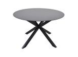 Ambia Garden Gartentisch, Grau, Schwarz, Metall, Glas, X-Form, 71 cm, Gartenmöbel, Gartentische, Gartentische