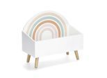 Zeller Present Spielzeugtruhe Rainbow, Natur, Weiß, Holz, Holzwerkstoff, Kiefer, 58x28x52 cm, Spielzeug, Holzspielzeug