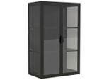 Mid.you Hängevitrine Flokas, Schwarz, Metall, Glas, 2 Fächer, 60x95x35 cm, hängend, Wohnzimmer, Wohnwände, Vitrinenschränke