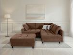 Ecksofa COLLECTION AB "Antonia L-Form, B: 215 cm", kaffeebraun, B:302cm H:86cm T:184cm, 100%Polyester, Sofas, Ecksofa, Ecksofa, Rückenkissen, ottomane beidseitig montierbar, Bonnelfederkern