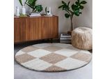 Hochflor-Teppich SANAT "Milano 1250", beige, H:30mm Ø:80cm, Kunstfaser, Teppiche, Hochflor, Wohnzimmer, Schlafzimmer, fussbodenheizungsgeeignet