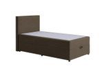 Möbelix , Braun , Textil, Holzwerkstoff , H3 , 100x200 cm , Bettkasten, gepolstertes Kopfteil , Schlafzimmer, Betten, Boxspringbetten