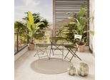Beldano , Grün , Metall , Tisch klappbar, gastro- und objekttauglich, Stuhl klappbar, geeignet für Balkon , Gartenmöbel, Balkonmöbel, Balkonmöbel-Sets