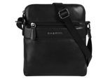 Umhängetasche BUGATTI "NOME", Mädchen, Gr. B/H/T: 19cm x 21cm x 4cm onesize, schwarz, Leder, leicht glänzend, unifarben, Taschen Umhängetasche, echt Leder