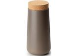 Vorratsdose CONTINENTA, grau (taupe), H:26cm Ø:12,5cm, Keramik, Kork, Lebensmittelaufbewahrungsbehälter, Vorratsdose, 12 x 26 cm