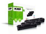 KMP Toner H-T215VX cyan, magenta, gelb kompatibel zu HP 201X (CF253XM), 3er-Set