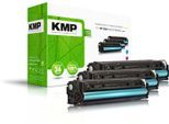 KMP Toner H-T144CMY cyan, magenta, gelb kompatibel zu HP 128A (CF371AM), 3er-Set