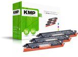 KMP Toner H-T149CMY cyan, magenta, gelb kompatibel zu HP 126A (CF341A), 3er-Set