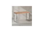 KADIMA DESIGN Schreibtisch ISEN: Massivholz, Landhausstil, verchromtes Metallgestell, 50 kg Belastung