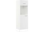 Backofen/Kühlumbauschrank IMPULS KÜCHEN "Valencia & Tirana", Breite/Höhe: 60/190,7 cm", weiß, B:60cm H:190,7cm T:57,6cm, Dekorfolie, Holzwerkstoff, Schränke, Backofen/Kühlumbauschrank, vormontiert, mit Klapptür, mit Drehtür