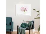 Bild QUEENCE "Carina", rosa (farbe rahmen: weiß, farbe bild(er): rosa), B:60cm H:50cm, Acrylglas, Holz, Papier, Bilder, Bild, gerahmt, Rosen