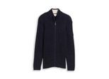 TOM TAILOR Herren Strickjacke mit Strukturmix, blau, Meliert, Gr. M