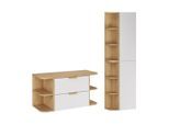 WASCHTISCHUNTERSCHRANK 100.4cm Oria 2er-Set Weiß