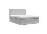 BOXBETT Arivo 160/200 cm Hellgrau im Riva Stoff