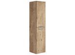BADEZIMMERSCHRANK Saturnus mit 2 Türen Kastanien Eiche - 35 x 35 x 130 cm