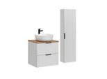BADMÖBEL 60.6cm Adriel 2er-Set Weiß