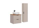 BADMÖBEL 60.6cm Adriel 2er-Set Beige