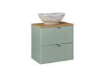 WASCHTISCH 60.4cm Jade Grün und Holz
