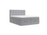 BOXBETT Savio 200/200 cm Grau im Riva Stoff