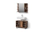 BADMÖBEL-SET Fucino Eiche rustikal 2 Teile, Unterschrank 80 cm