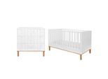 BABYZIMMER 2-teilig Weiß und Holz