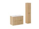 BADMÖBEL 80.2cm Isaline 2er-Set Helle Eiche