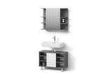 BADMÖBEL-SET Fucino Anthrazit 2 Teile, Unterschrank 80 cm