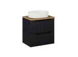 WASCHTISCH 60.4cm Riva Schwarz und Holz